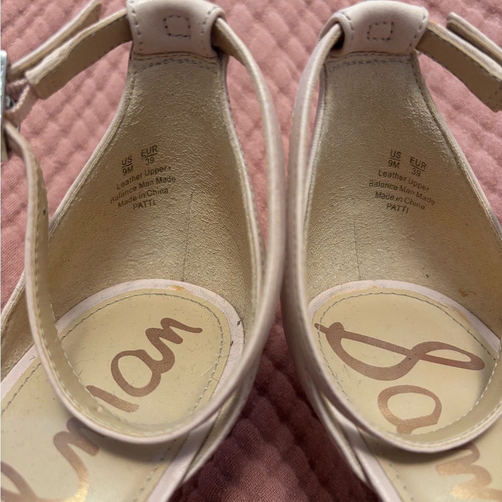 Sam Edelman Patti Nude Leather Ankle Strap Sandals Size 9 - Picture 4 of 12